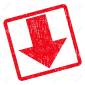 Arrow Down Icon Rubber Stamp